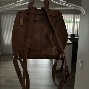 Brown backpack faux leather